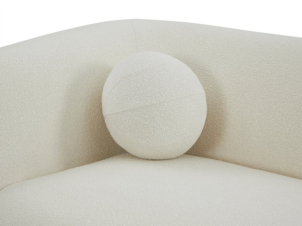 Ovotas canapé 2 places tissu bouclette blanc ivoire - Vue supplémentaire 3