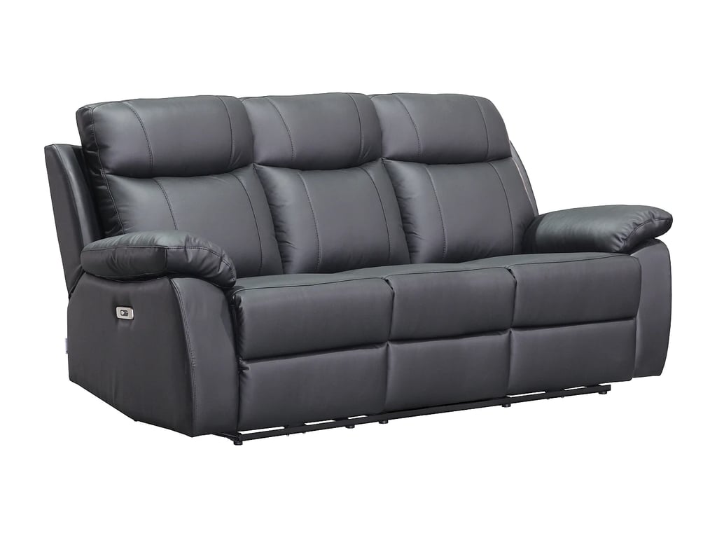 Vipino canapé 3 places cuir noir relax électrique - Vue supplémentaire 2