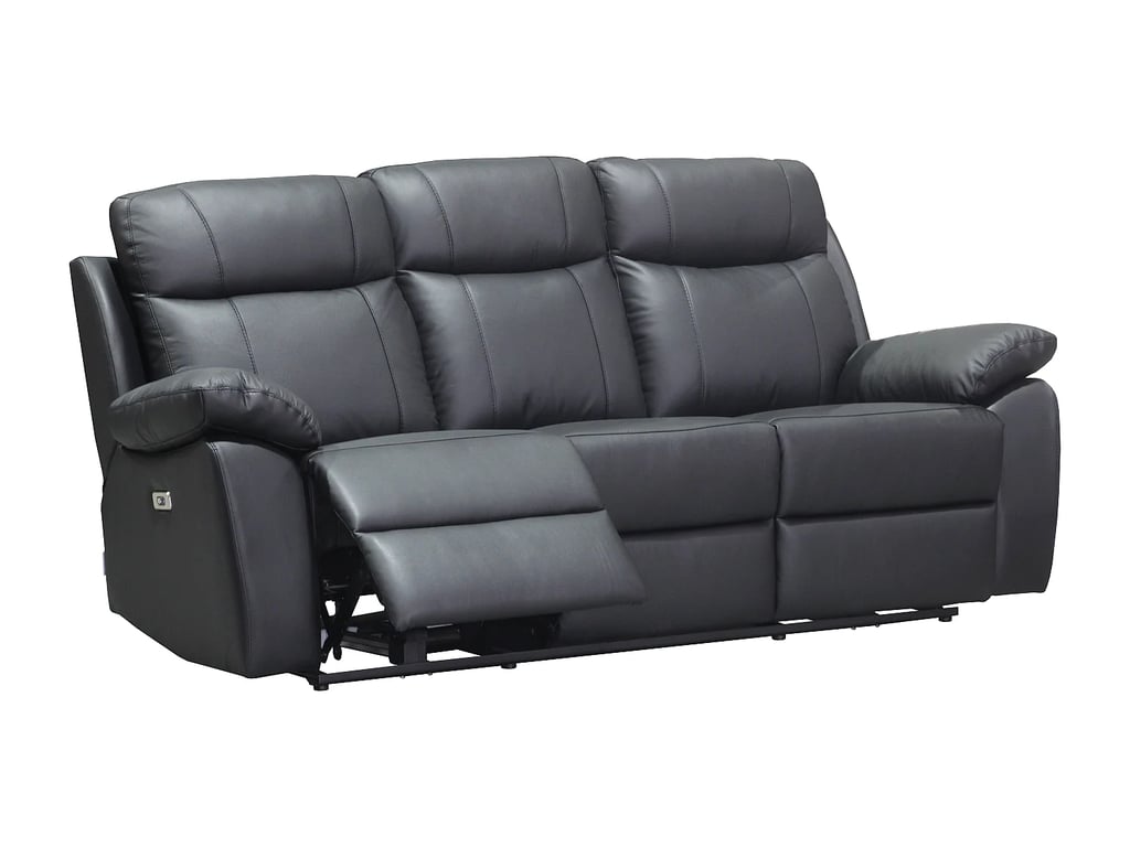 Vipino canapé 3 places cuir noir relax électrique - Vue supplémentaire 3