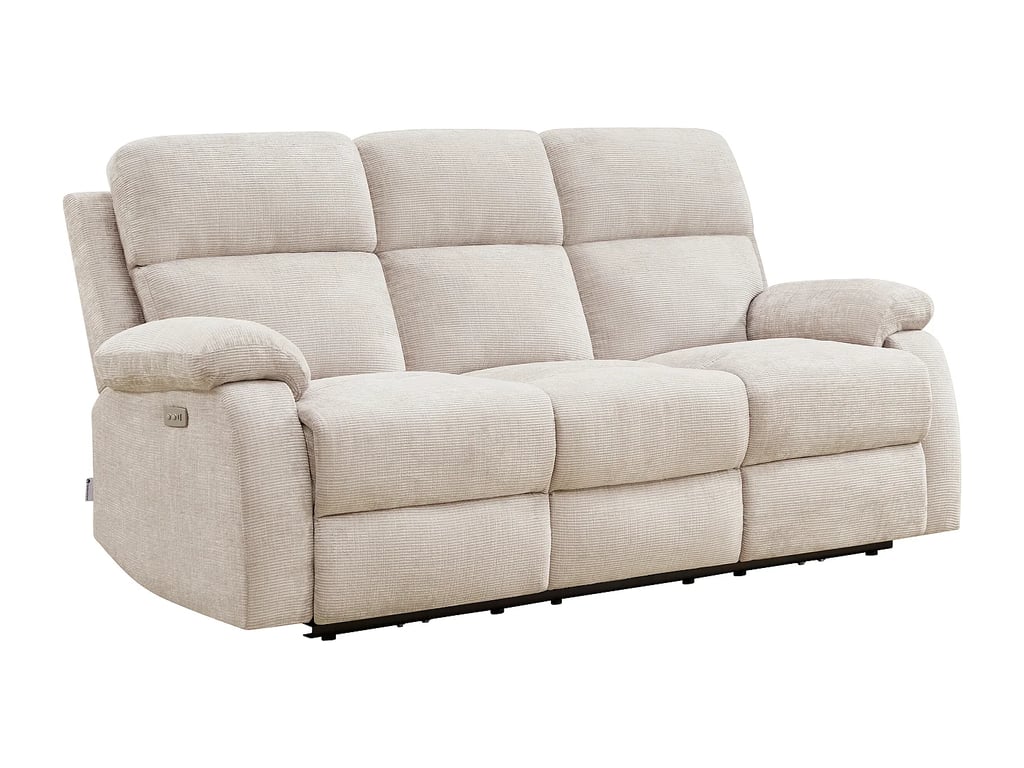 Koceni canapé 3 places chenille beige relax électrique - Vue supplémentaire 2