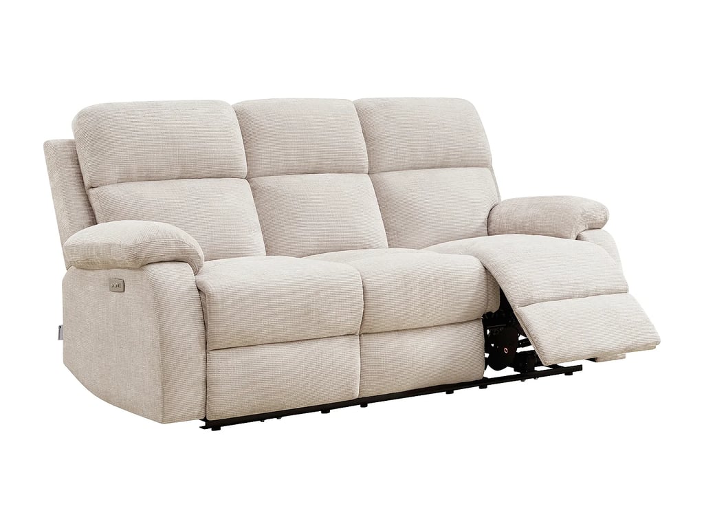 Koceni canapé 3 places chenille beige relax électrique - Vue supplémentaire 3