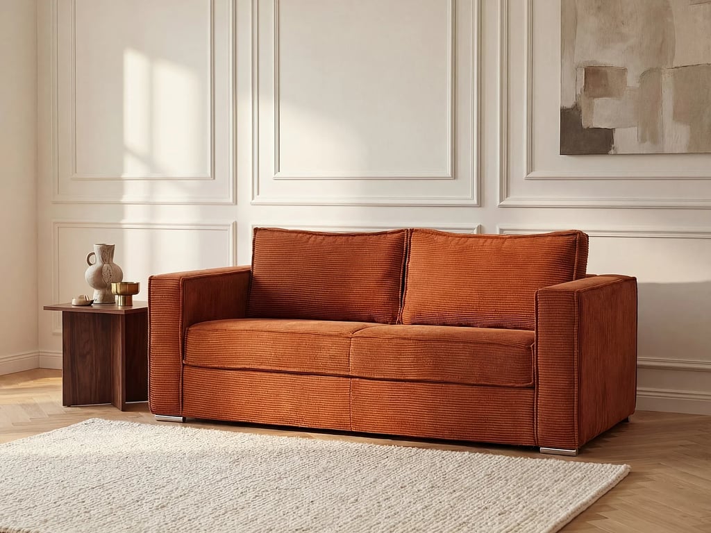 Produit similaire: Loreto canapé convertible 4 places velours côtelé terracotta