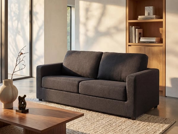 Doneto canapé convertible 3 places tissu gris