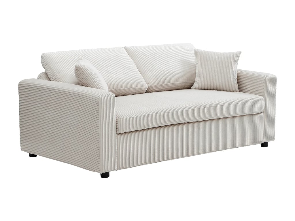 Inizor canapé convertible 3 places velours côtelé beige - Vue supplémentaire 3