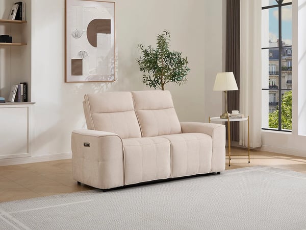 Scamoco canapé 2 places chenille beige relax électrique