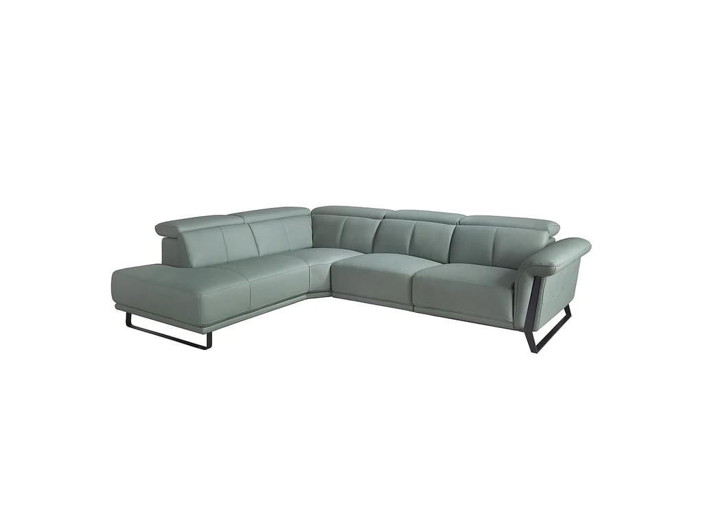 6251 canapé d'angle gauche 5 places cuir vert relax électrique - Vue supplémentaire 2