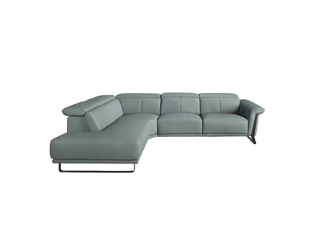 6251 canapé d'angle gauche 5 places cuir vert relax électrique - Vue supplémentaire 1