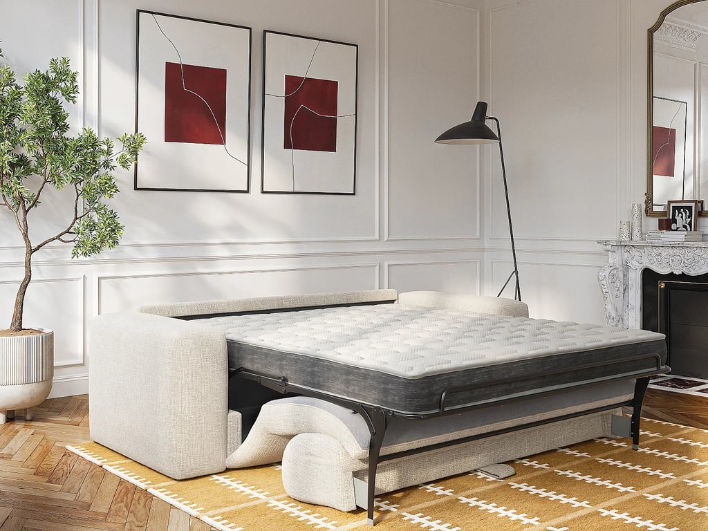 Pognia canapé convertible 3 places tissu texturé beige - Vue supplémentaire 1
