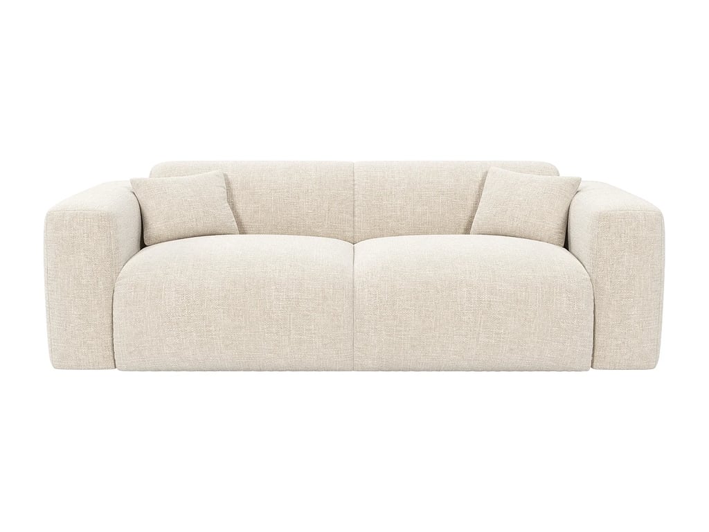 Pognia canapé convertible 3 places tissu texturé beige - Vue supplémentaire 2