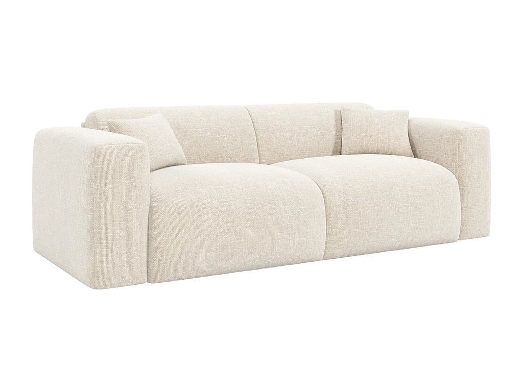 Pognia canapé convertible 3 places tissu texturé beige - Vue supplémentaire 3