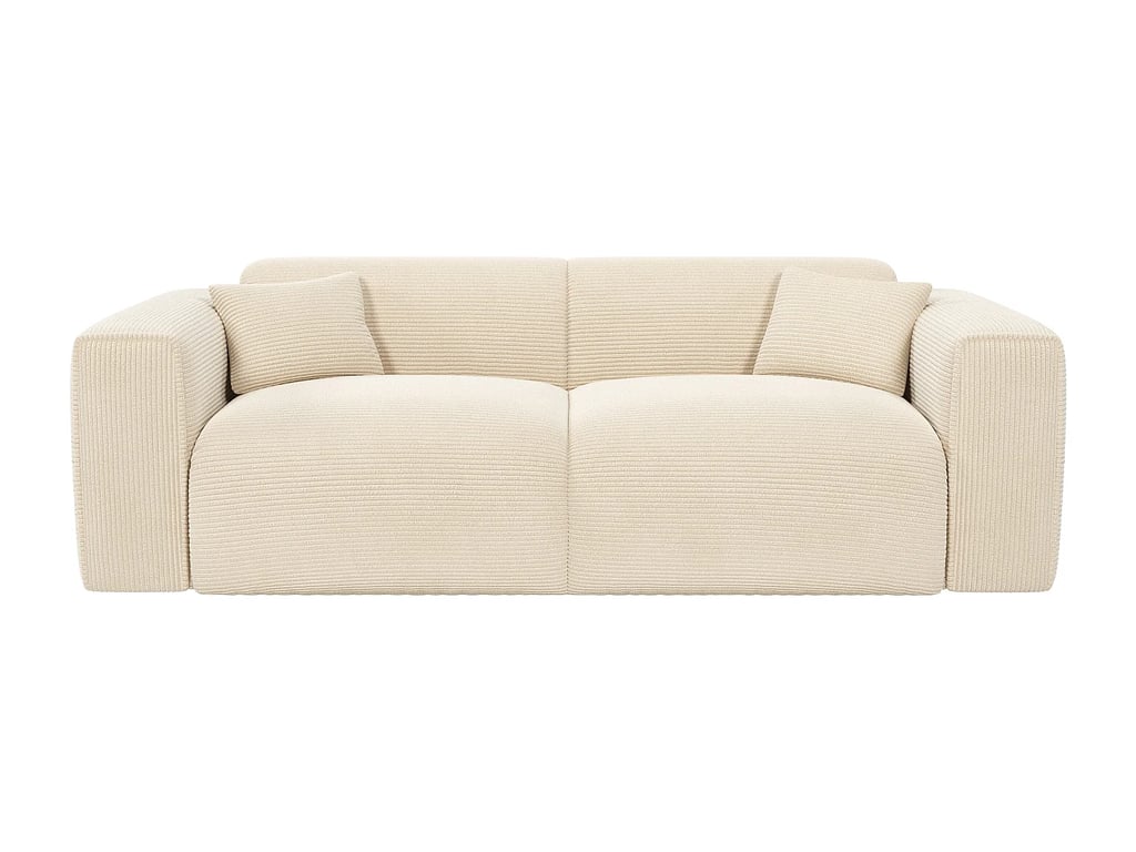 Pognia canapé convertible 3 places velours côtelé beige - Vue supplémentaire 3