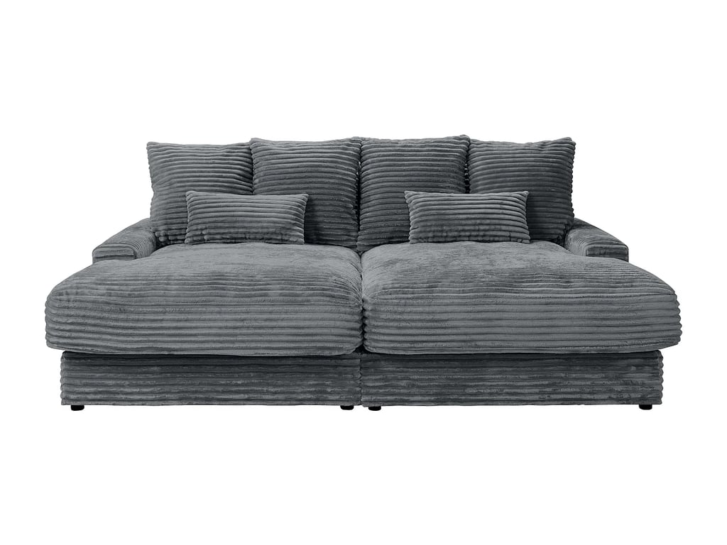 Calazo canapé 3 places assise profonde velours côtelé gris anthracite - Vue supplémentaire 2