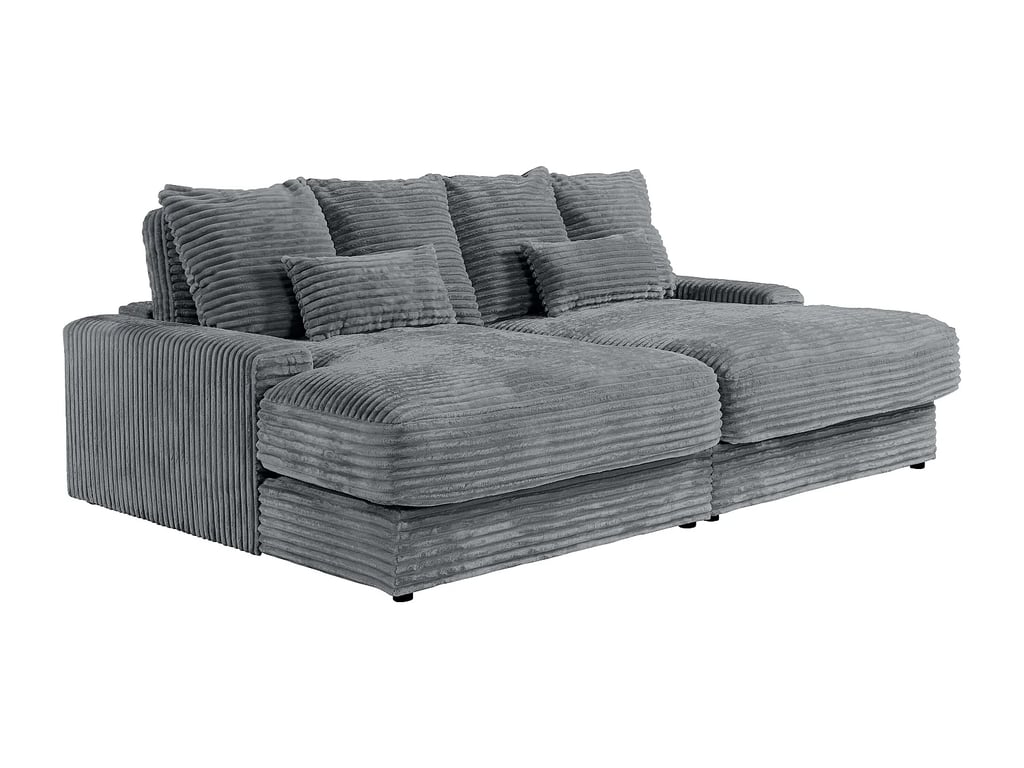 Calazo canapé 3 places assise profonde velours côtelé gris anthracite - Vue supplémentaire 3