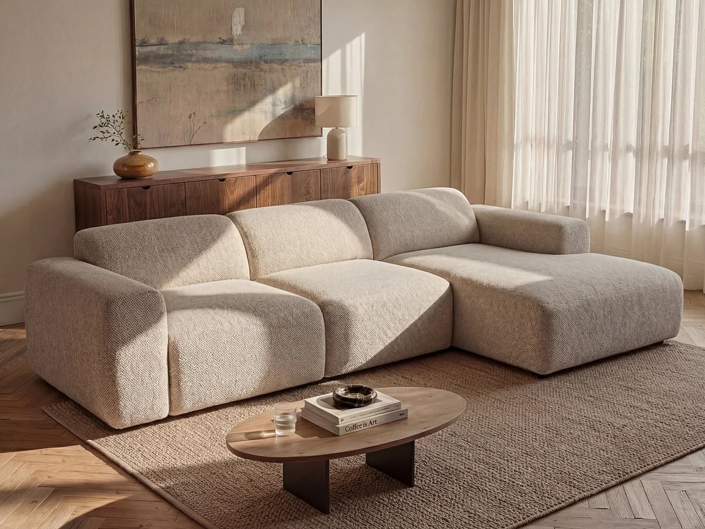 Produit similaire: Pogni canapé d'angle droit 5 places tissu beige relax électrique
