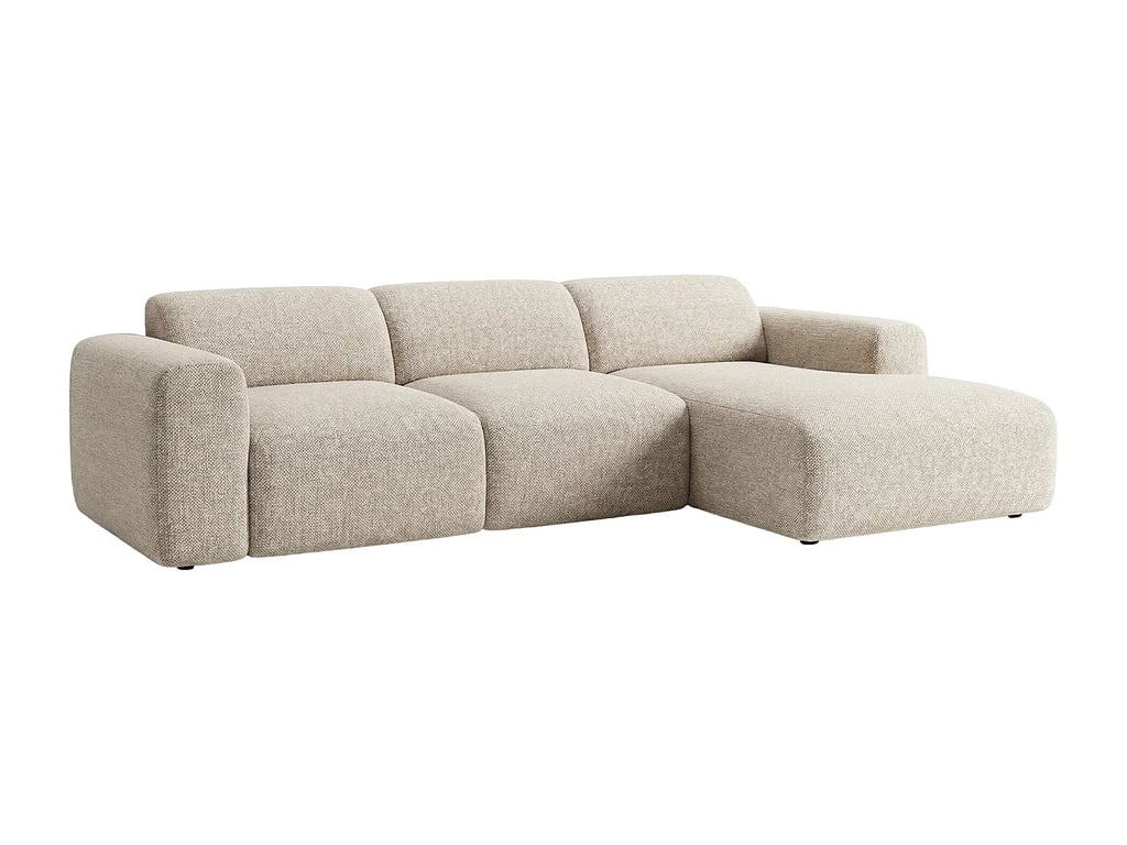 Pogni canapé d'angle droit 5 places tissu beige relax électrique - Vue supplémentaire 1