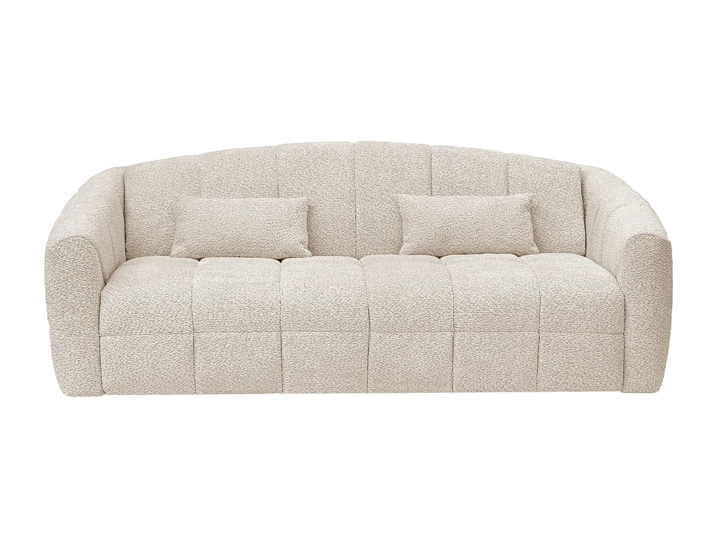 Retuna canapé convertible 4 places tissu bouclette beige - Vue supplémentaire 2