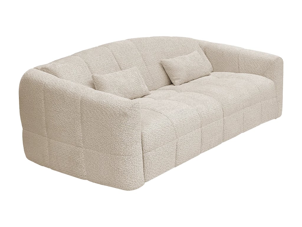 Retuna canapé convertible 4 places tissu bouclette beige - Vue supplémentaire 3