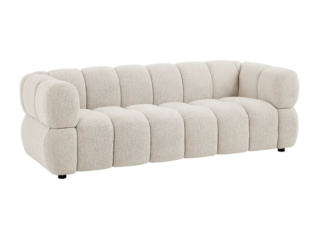 Pavira canapé 3 places tissu texturé beige - Vue supplémentaire 2