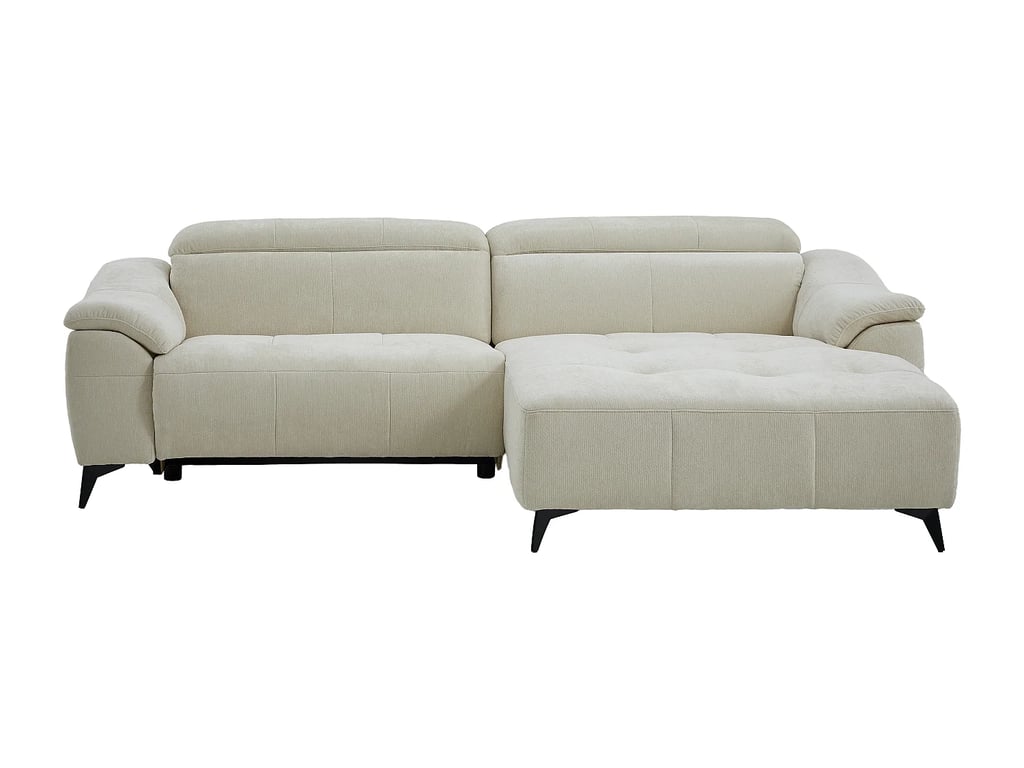 Climota canapé d'angle droit 4 places tissu texturé blanc cassé relax électrique - Vue supplémentaire 2
