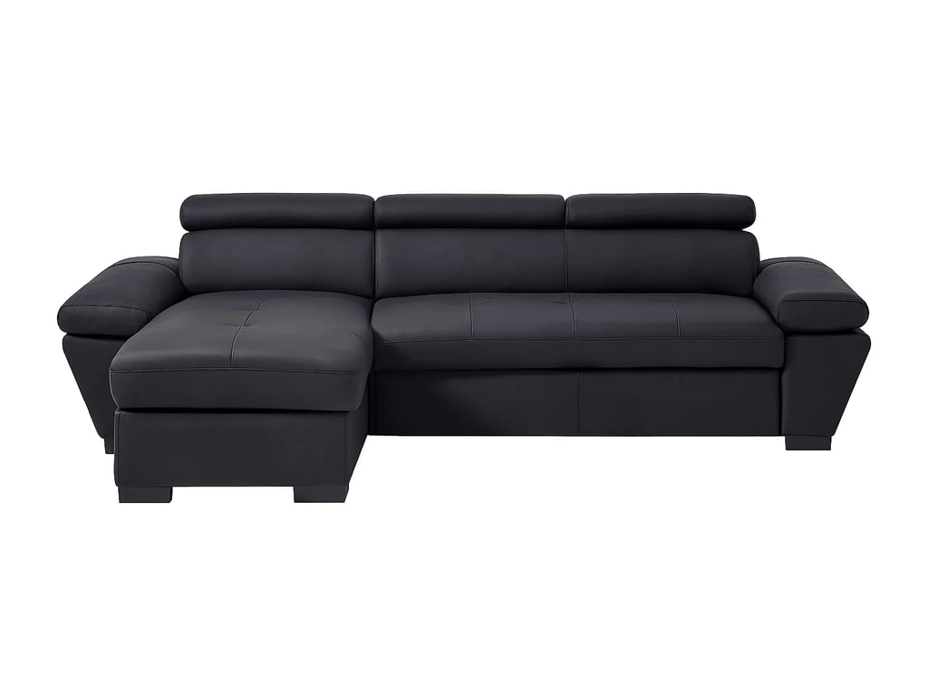 Jonova canapé d'angle convertible gauche 4 places cuir noir - Vue supplémentaire 2