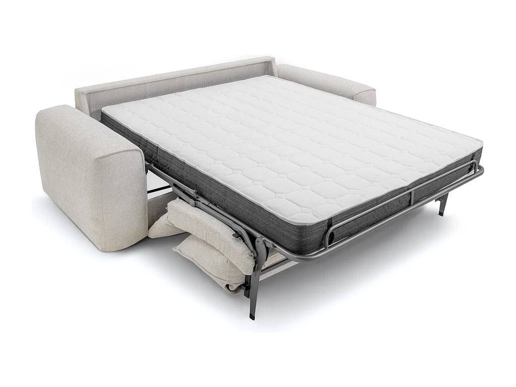 Poglo canapé convertible 3 places tissu texturé beige - Vue supplémentaire 3