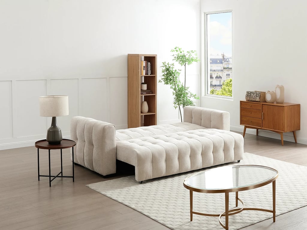 Panilo canapé convertible 3 places tissu texturé beige - Vue supplémentaire 1