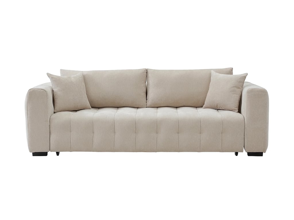 Panilo canapé convertible 3 places tissu texturé beige - Vue supplémentaire 2