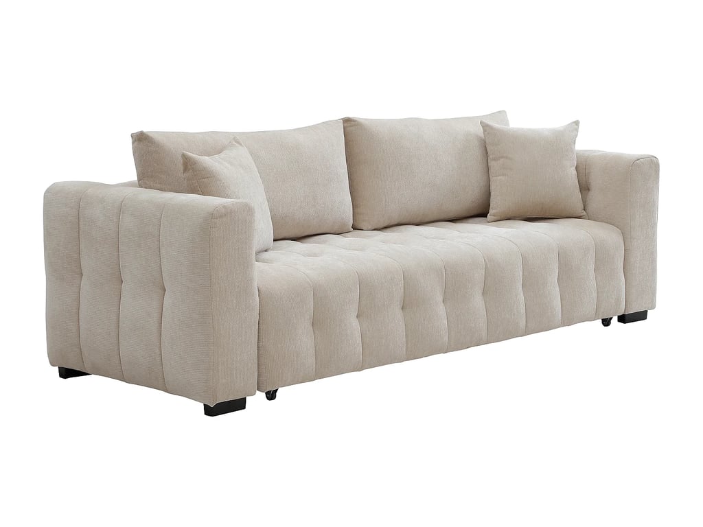 Panilo canapé convertible 3 places tissu texturé beige - Vue supplémentaire 3