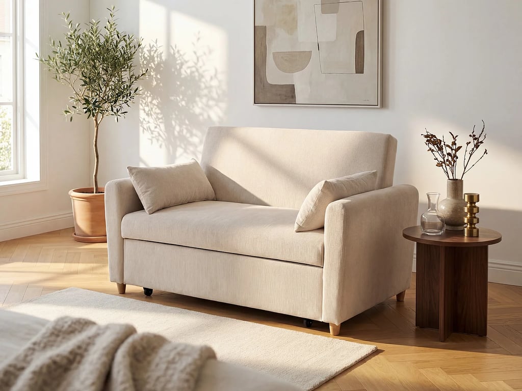 Produit similaire: Ayla canapé convertible 2 places tissu beige