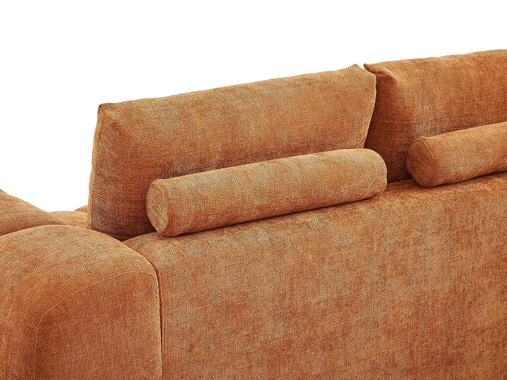 Berenia canapé d'angle gauche 5 places tissu texturé terracotta - Vue supplémentaire 3