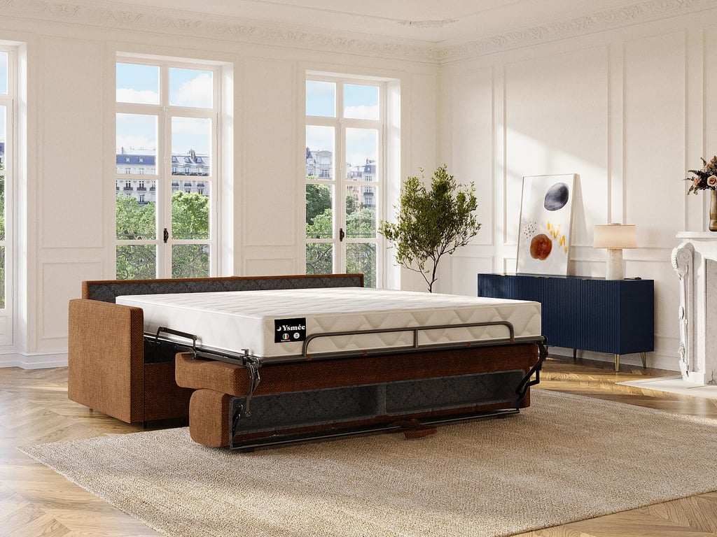 Calife canapé convertible 3 places tissu terracotta - Vue supplémentaire 1