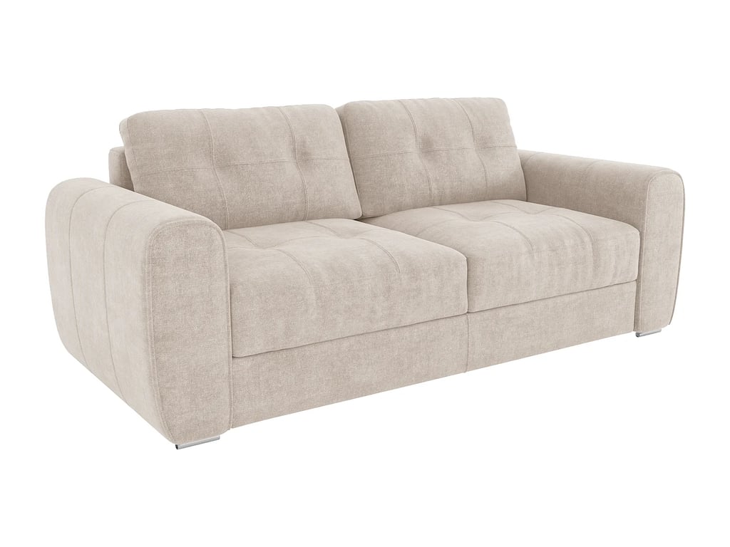 Bolipo canapé convertible 4 places tissu beige lattes larges - Vue supplémentaire 3