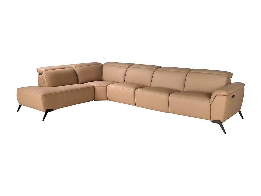 6280 canapé d'angle gauche 5 places cuir marron relax électrique - Vue supplémentaire 1