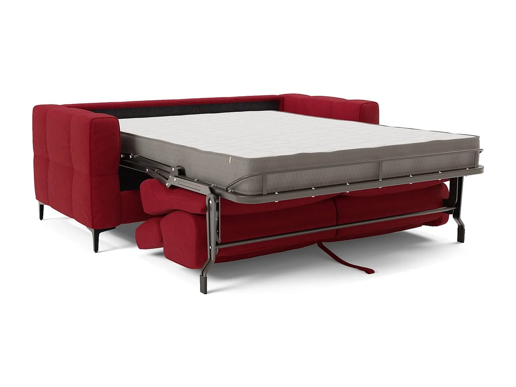 Gardenia - Canapé convertible 4 places microfibre rouge - Vue supplémentaire 2