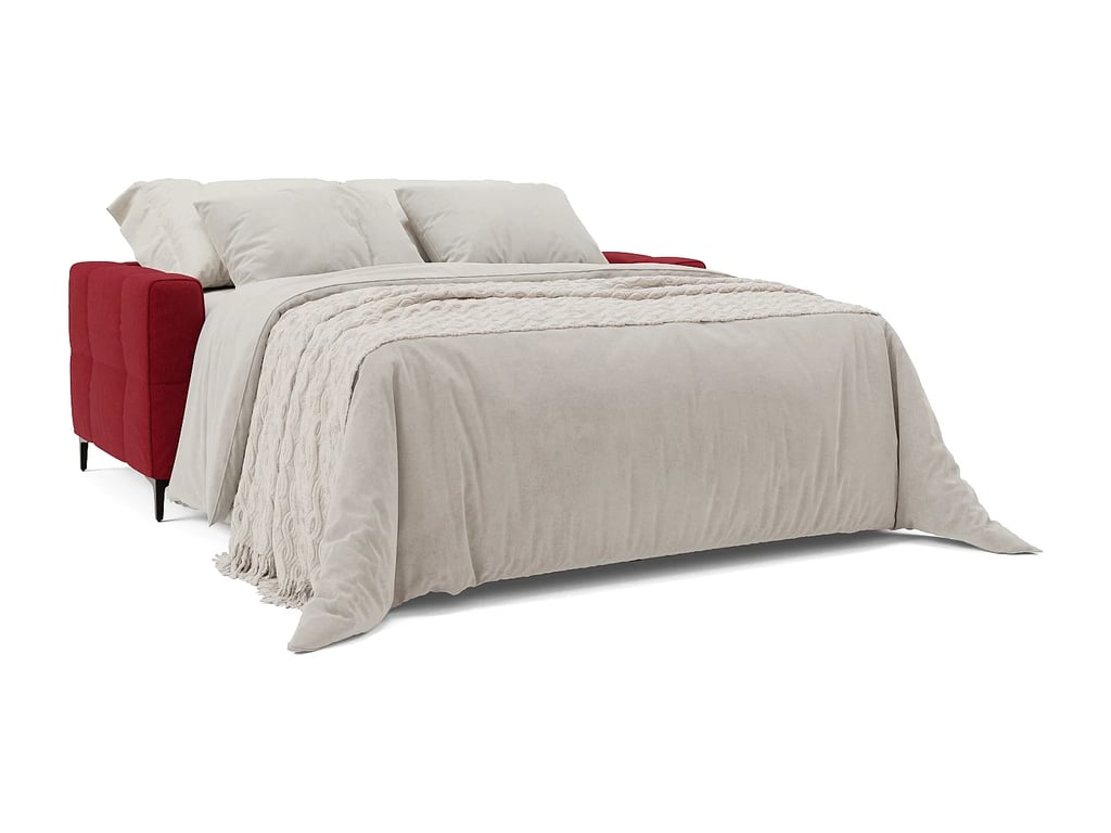 Gardenia - Canapé convertible 4 places microfibre rouge - Vue supplémentaire 3