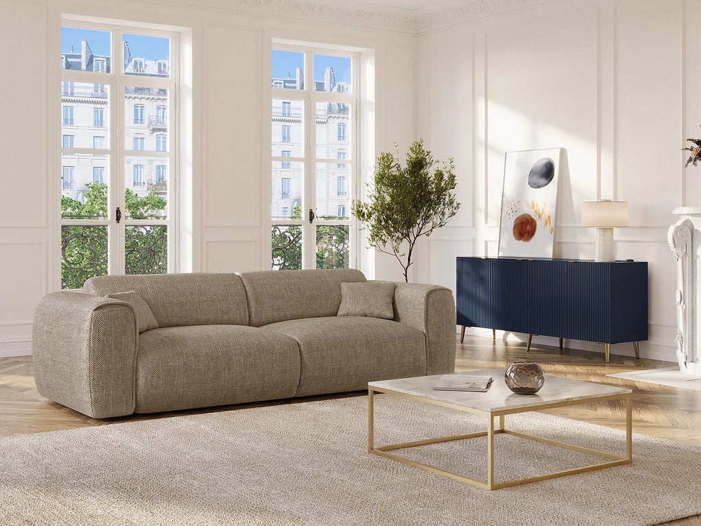 Produit similaire: Pognia canapé convertible 4 places tissu texturé taupe