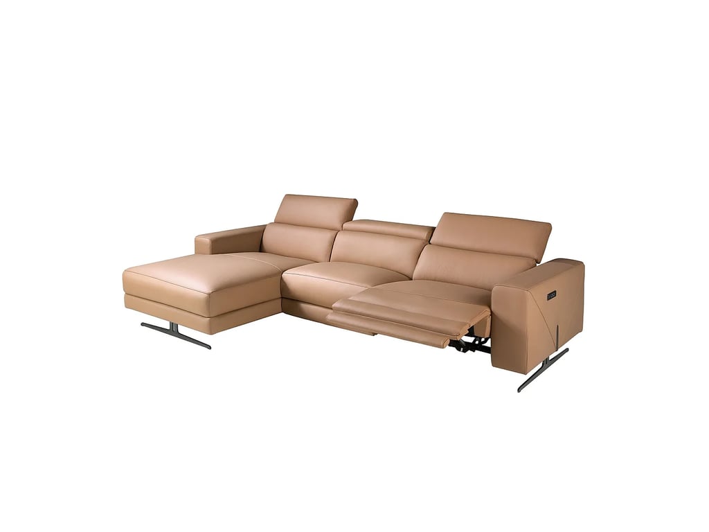 6286 canapé d'angle 5 places cuir marron relax électrique - Vue supplémentaire 1