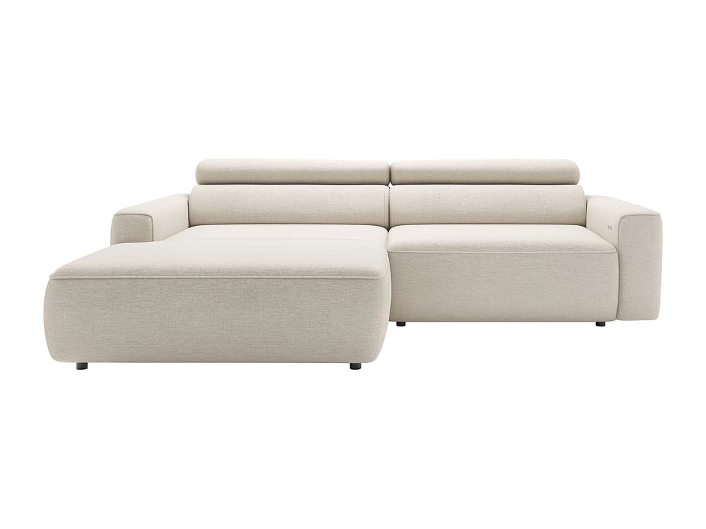 Tonalio - Canapé d'angle convertible gauche 4 places chenille beige assise coulissante électrique - Vue supplémentaire 1