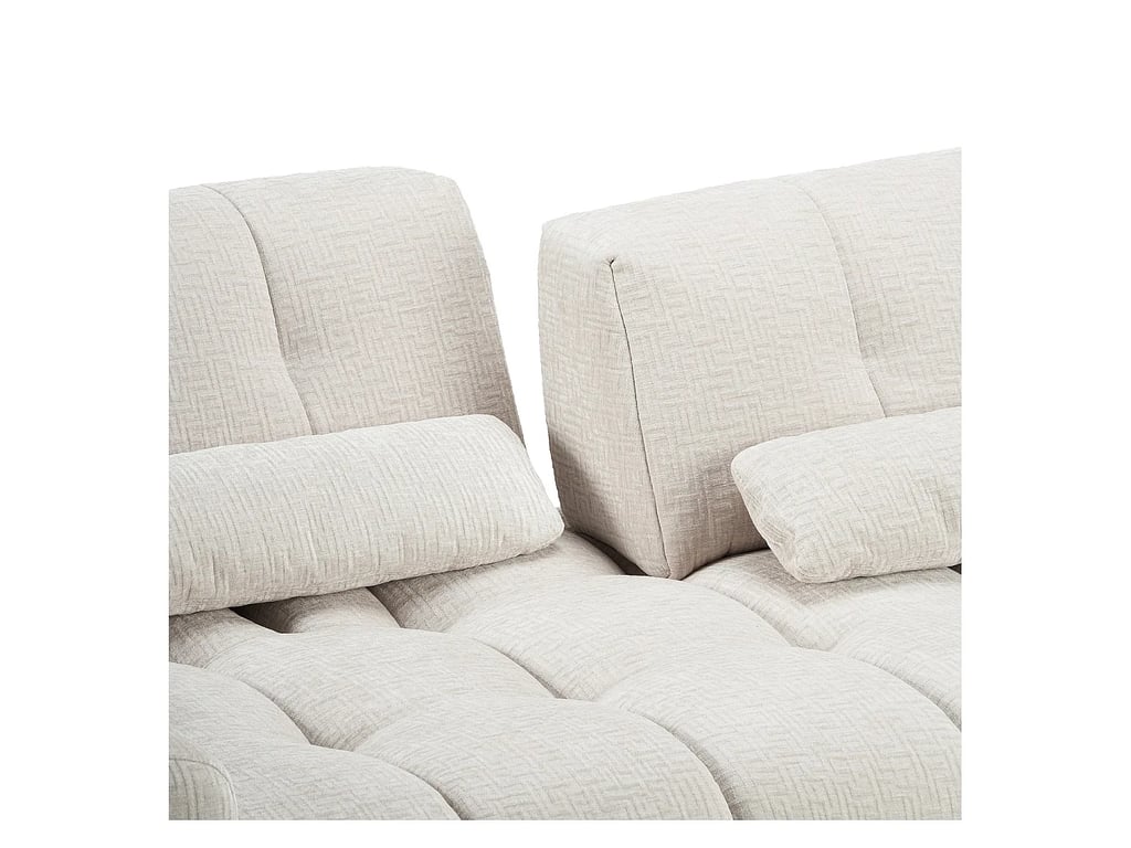 Livea - Canapé 3 places tissu texturé beige dossier avance-recule - Vue supplémentaire 2