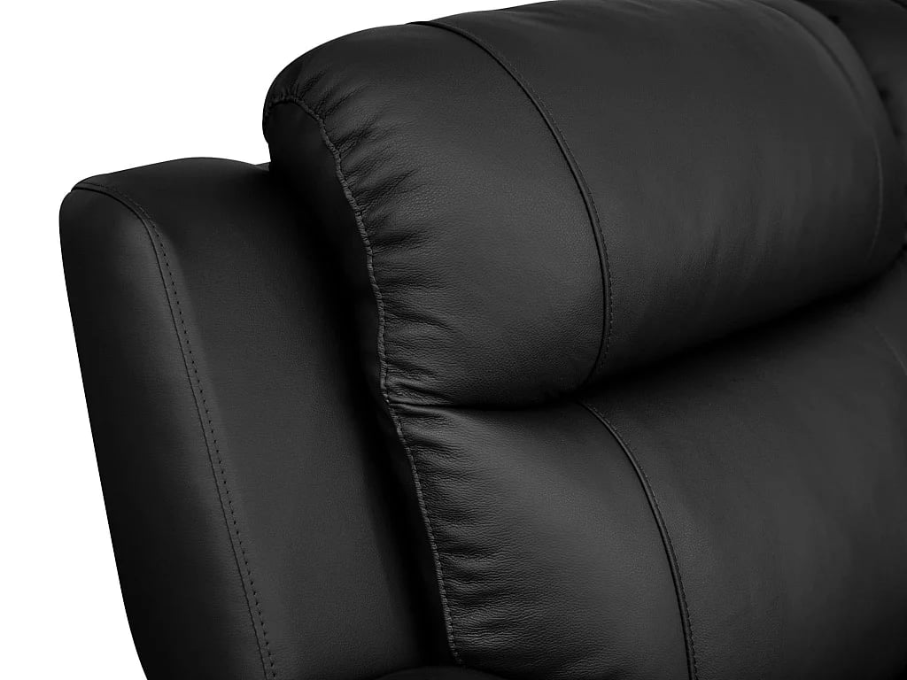 Evasion canapé d'angle fixe 5 places cuir noir relax - Vue supplémentaire 3