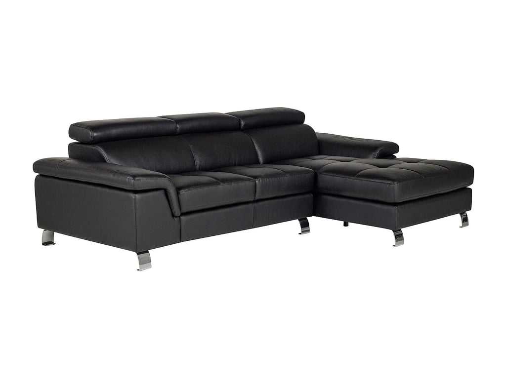 Mishima canapé d'angle droit 4 places cuir noir - Vue supplémentaire 2
