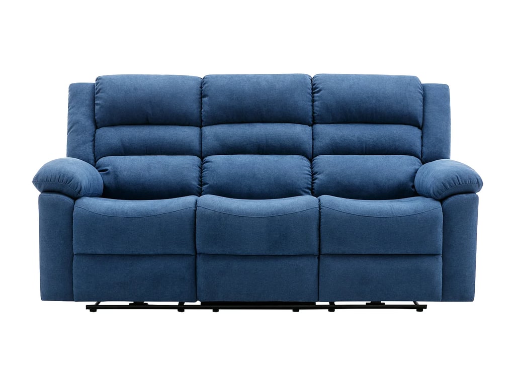 Burolo canapé 3 places tissu bleu relax électrique - Vue supplémentaire 2