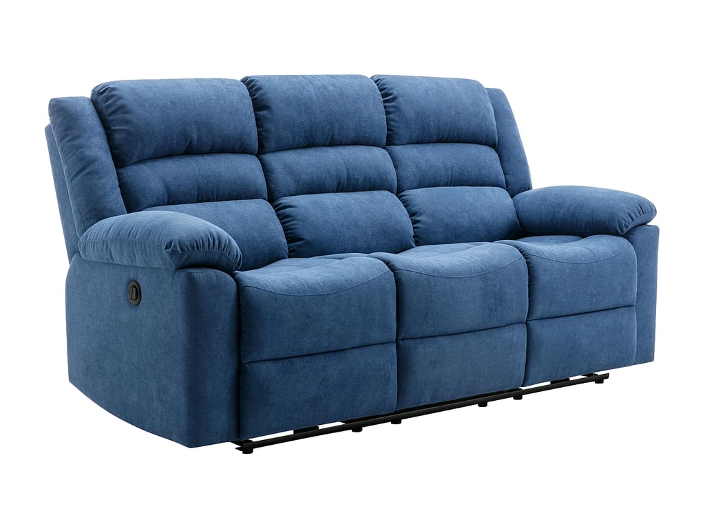 Burolo canapé 3 places tissu bleu relax électrique - Vue supplémentaire 3