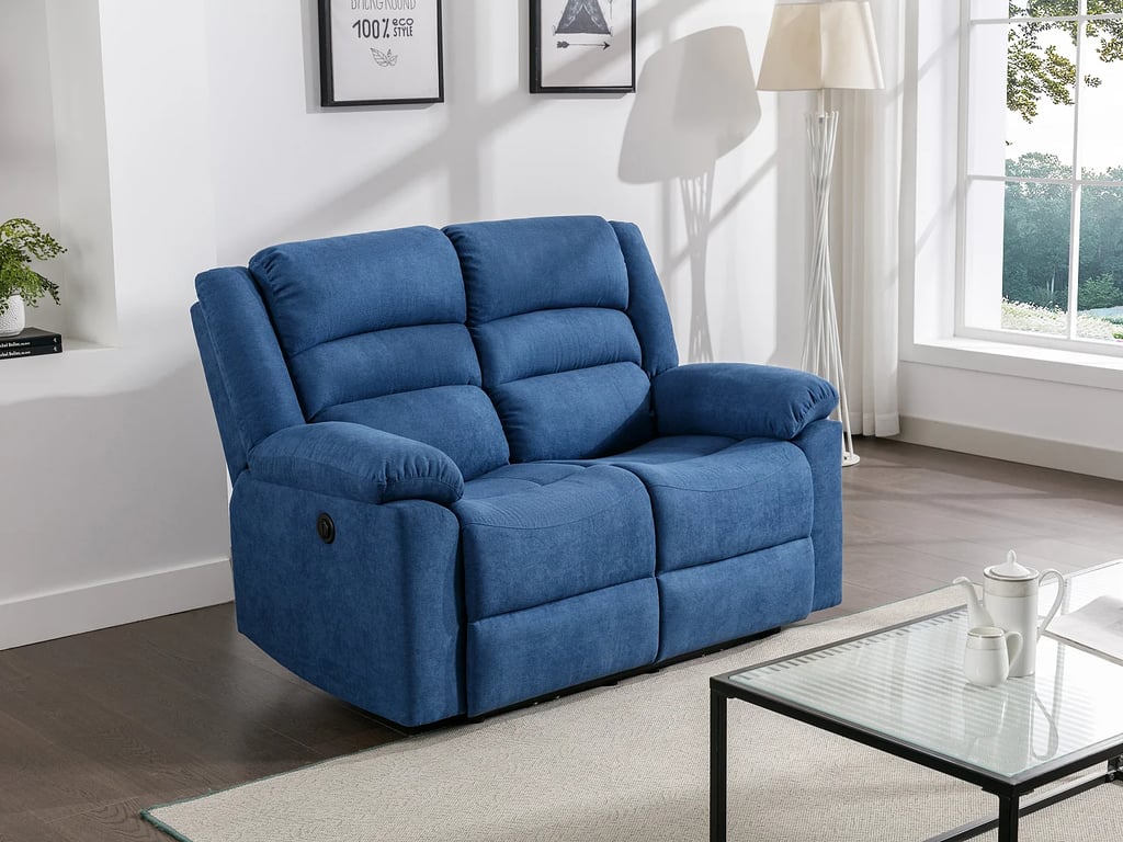 Produit similaire: Burolo canapé 2 places tissu bleu relax électrique