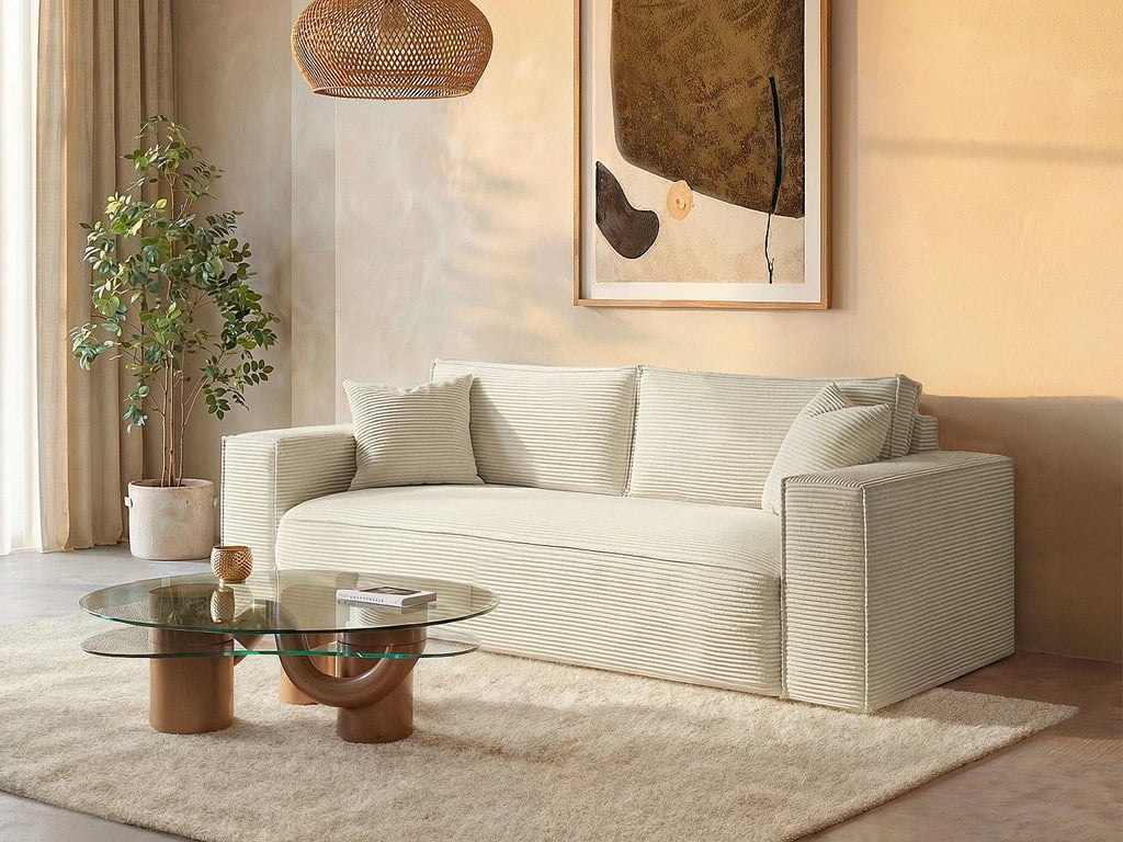Produit similaire: Amelia canapé convertible 3 places velours côtelé beige