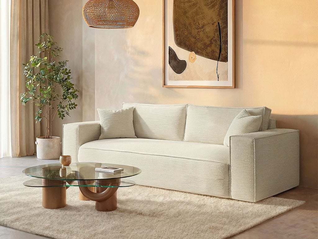 Produit similaire: Amelia canapé convertible 4 places velours côtelé beige