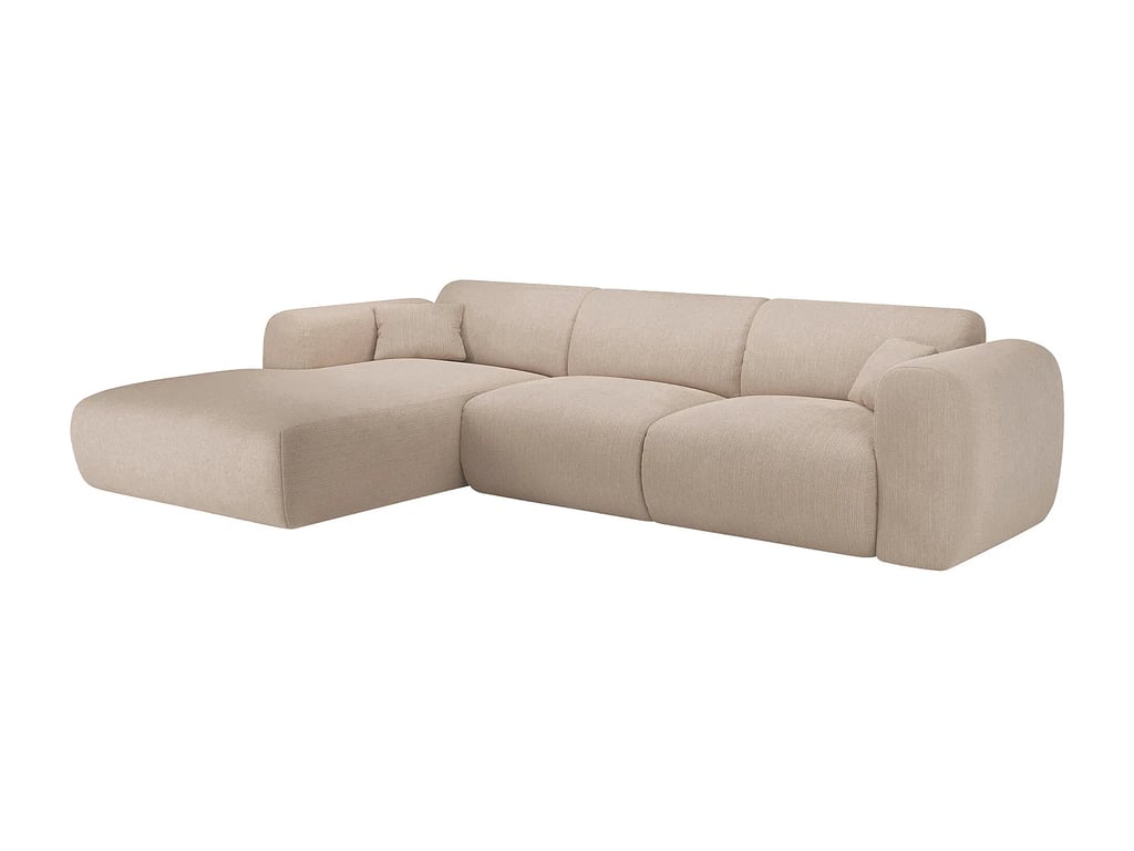 Pogni canapé d'angle gauche 5 places velours côtelé beige - Vue supplémentaire 3