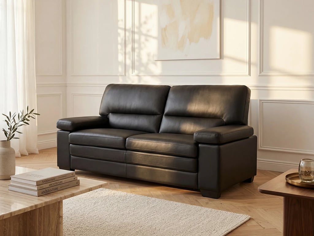 Produit similaire: Mimas canapé 3 places cuir de buffle noir