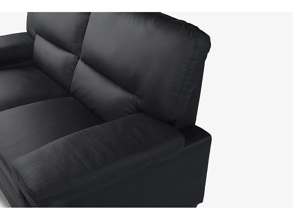 Mimas canapé 2 places cuir de buffle noir - Vue supplémentaire 3