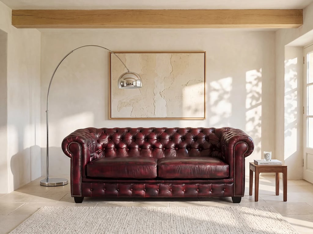 Produit similaire: Brenton canapé chesterfield 3 places cuir de buffle rouge